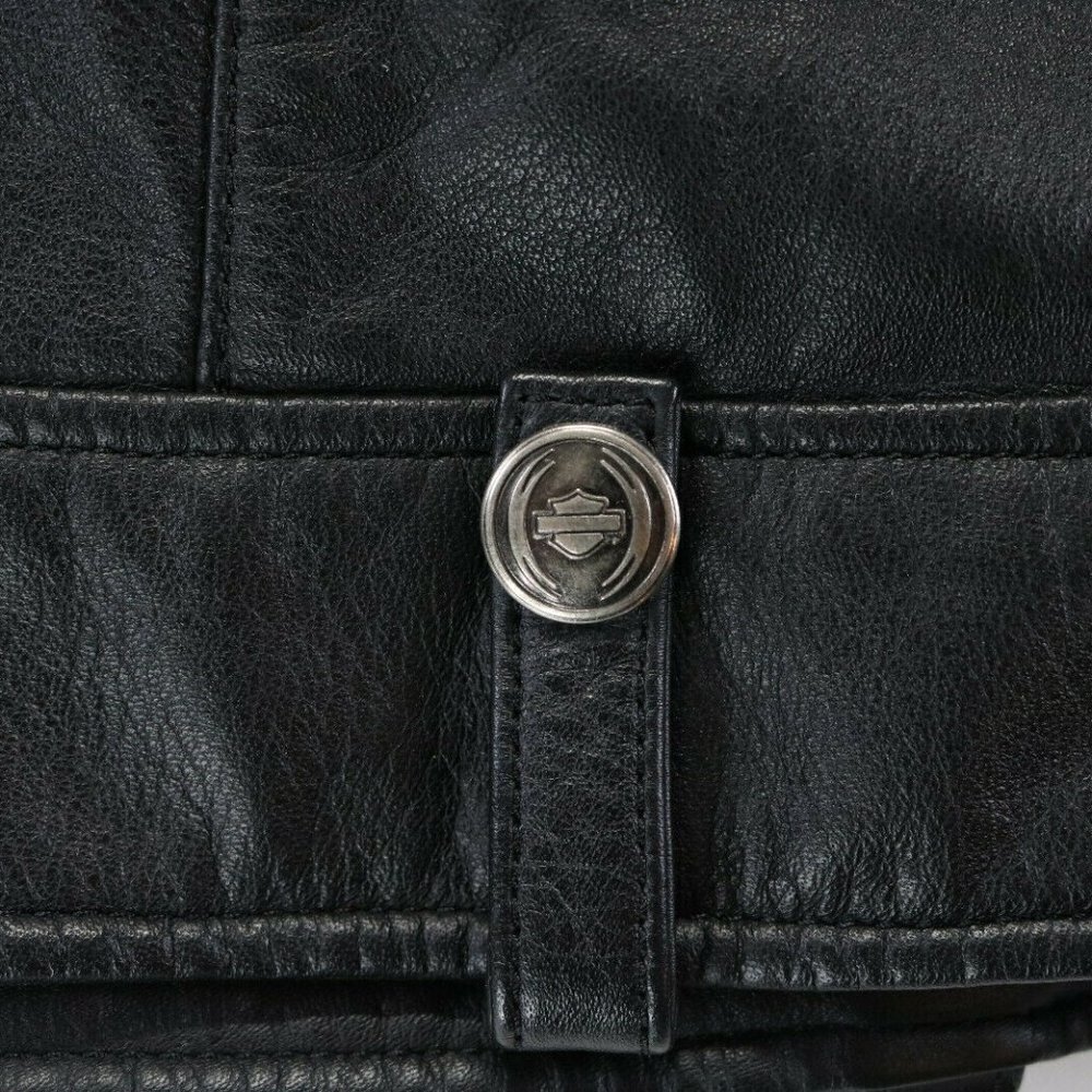 Women's Harley Davidson Black Leather Jacket "Black Star Lake" Size 1W - Picture 8 of 8